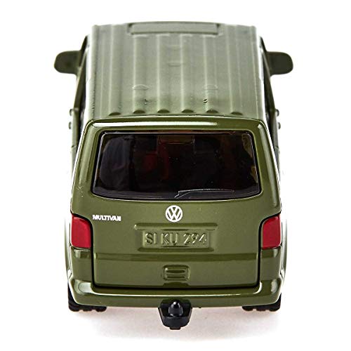 siku 1070, VW Multivan, Metall/Kunststoff, Rot, Öffenbare Heckklappe, Anhängerkupplung – Bild 5