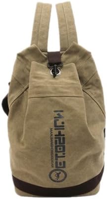 Herebuy - Canvas Backpacks For Men Cool Knapsack Style Vintage College Book Bags (Khaki)