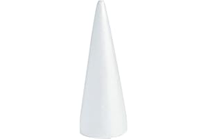 Polystyrene Foam Cones for Crafts – White Durafoam DIY Craft Forms, Christmas Tree & Floral Arrangement Centerpiece Props, 20