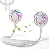 Hands-Free-Neck-Fan-Portable-Neckband-Fan-2000mA-Battery-Capacity-Upgraded-USB-Rechargeable-Mini-Dual-Neck-Fan-with-LED-Light-3-Speeds-Modes-360-Rotating-for-Sports-Traveling-Office-White Hands-Free Neck Fan, Portable Neckband Fan, 2000mA Battery Capacity, Upgraded USB Rechargeable Mini Dual Neck Fan with…