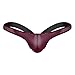 ACSUSS Men's Mesh See Through Lingerie Stretchy Jockstrap Bikini Thongs Underwear Wine Red Medium(Waist 26.0-36.0