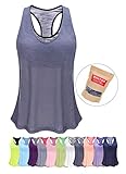 Women's Yoga Tank Tops with Built in Bra Cute Running Gym Exercise Shirts Workout Clothes