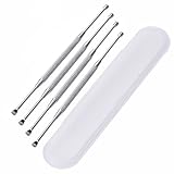 Mudder 4 Pieces Ear Curette Earwax Removal Ear Pick with Storage Box