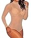 HUUSA Sexy Womens Black Mesh Unlined Mock Neck Corset Bodysuit (Medium, Nude)