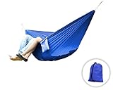 Yes4All Lightweight Double Camping Hammock with Carry Bag – Nylon Parachute Hammock / Lightweight Portable Hammock for Camping, Hiking (Blue)