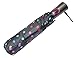Totes TITAN Super Strong Folding Umbrella with 38-inch Canopy Coverage and Ergonomic Handle, Black with Multicolor Dots, 1-pack