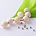 Sumind 50 Pieces 20 mm Wooden Beads Natural Wood Round Spacer Beads Craft Loose Beads for DIY Handmade Decorations