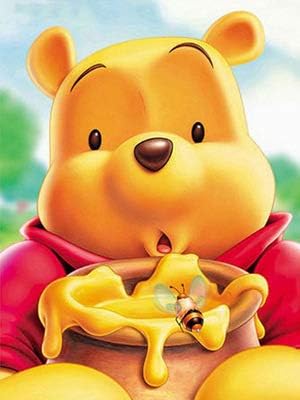 DIY 5D Diamond Painting by Number Kit,Winnie The Pooh Crystal Rhinestone Crystal Embroidery Cross Stitch Arts Craft Canvas Wall Decor 19.7X15.7N(Full Drill)