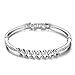 Menton Ezil Snow White Series Bangle Bracelet Womens Fashion Jewelry with AAA Cubic Zirconia Crystal