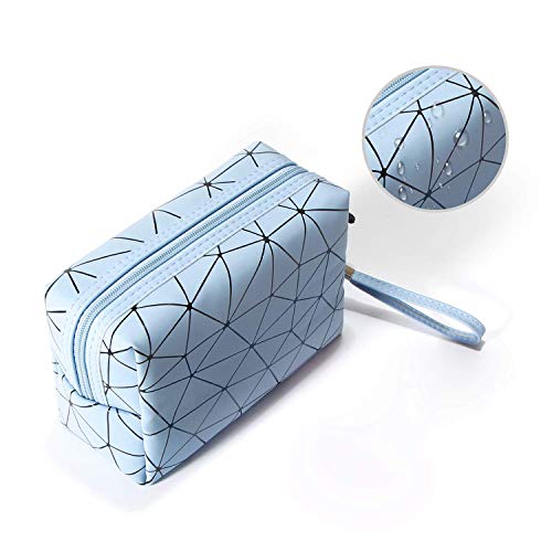 Makeup Bag Small Travel Portable Multifunctional for Cosmetics Make Up Tools with Mini Makeup Brush Set Sponge Gift for Women Girls