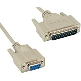 Kentek 6 Feet FT DB25 25 Pin Serial Printer Extension Connector Cable Cord 28 Awg Female To Female Ff Molded Straight Through Rs 232 Port Beige For Pc Mac Linux Modem