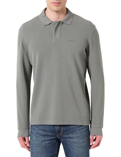 BOSS Mens Polo Shirt, Open Grey 076, XXL