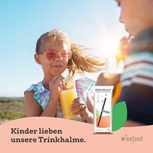 Wisefood - Süße Essbare Strohhalme - Trinkhalm als Alternative zu Glasstrohhalme Edelstahlstrohhalm - 22,5cm lang Ø 6mm 3x30 Stück - braun – Bild 5