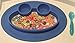 Round Silicone Frog Suction Placemat for Children, Kids, Toddlers, Babies Highchair Feeding Tray or Kitchen Dining Table with Built in Plate and Bowl, Measures 9