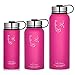 Swig Savvy Sports Water Bottle, Vacuum Insulated Stainless Steel, Double Wall Wide Mouth Leakproof Lid - 40oz (Pink)