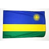 AZ FLAG - Rwanda Flag - 3x5 Ft - Light Polyester Rwandese Banner with Two Brass Eyelets - Fade Resistant - Vivid Colors - 3' x 5' Feet - 150x90 Cm