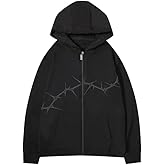 Y2K Zip Up Hoodies For Women and Men Vintage Sweatshirt Streetwear Sport Hip Hop couple Tops