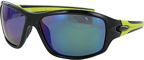 CB Sport Vegas Wrap Sunglasses (Black &amp; Yellow/Blue Lenses)