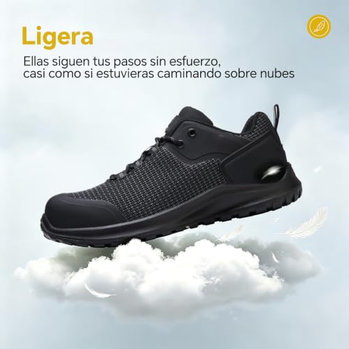 ISOOUS Zapatos de Seguridad Hombre Mujer Calzado Trabajo S3 ESD Impermeable