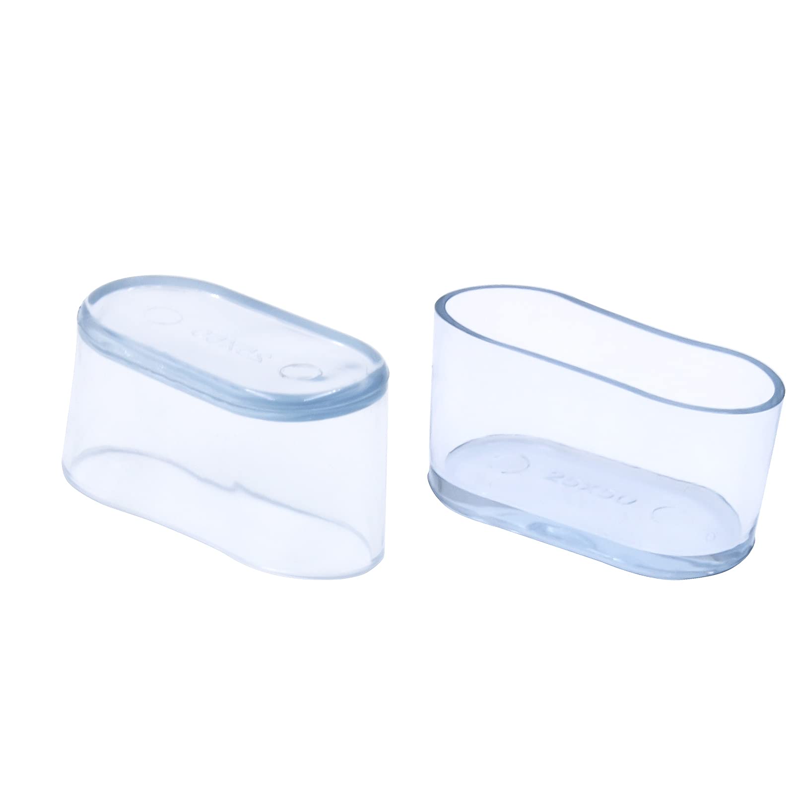Flyshop 8Pcs Transparent Oval Chair Leg Caps Soft PVC Chair Leg Floor Protectors Furniture Table Covers 1" X 2" (25 x 50mm)