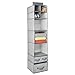 mDesign Fabric Hanging Closet Storage Organizer, for Clothing, Sweaters, Shoes, Accessories - 7 Shelves and 3 Drawers, Gray