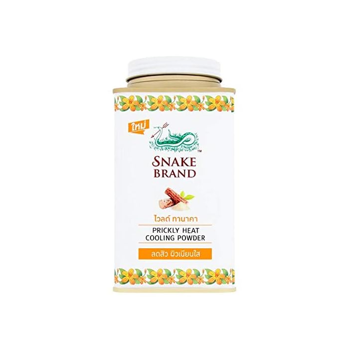 Snake Brand Prickly Heat Cooling Powder Tanaka 140 g. (10 Pack)