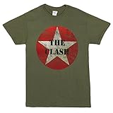 The Clash Stencil Star Logo Adult T-shirt - Military Green (X-Large)