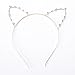 Buytra Women's Girls Rhinestone Crystal Cat Kitty Ears Headband for Party Masquerade Fancy Dress Costume, Gold, Silver, Pack of 2