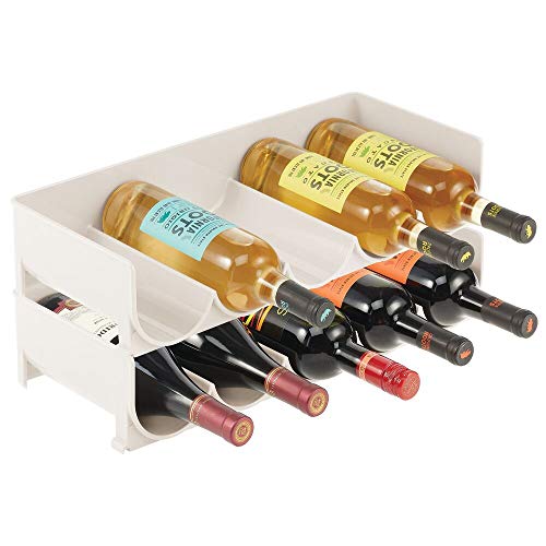 mDesign Plastic FreeStanding Water Bottle and Wine Rack Storage