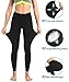 AY Womens High Waist Yoga Pants with Pockets, Tummy Control, 4 Way Stretch Workout Running Leggings Pants. (Small, Black)thumb 2