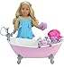 Sophia's Clawfoot Bathtub, Terry Robe, Satin Shower Cap, Sponge and Soap Bottle Accessories for 18 Inch Dolls, Pink/Blue