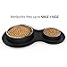 Dog Bowls Large, TRIPLETREE Double Stainless Steel Pet Bowls for Food and Water with A No-Spill Silicone Mat,50OZ and 15OZ,Foldable and Compact for Travelling