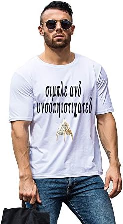 MEGAERA ONE Men's Summer Causal Creative Letters Cotton Short Sleeve Top Tee Couple T-Shirt