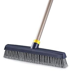 Yocada Push Broom Brush Stiff Bristles Broom Head Telescopic Heavy-Duty Outdoor Commercial for Cleaning Bathroom Kitchen…