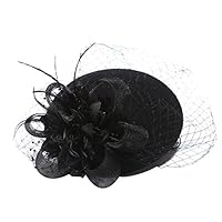 Sheliky Pillbox Hat Fascinator Beret Cocktail Hat Wedding Tea Party Derby Hat for Women (Black)