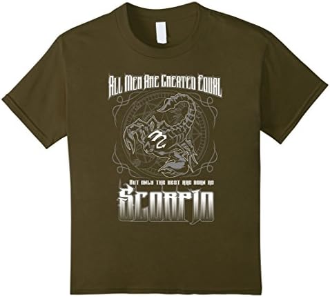 unisex-child all men are created equal best are born scorpio tshirt men 10 Olive