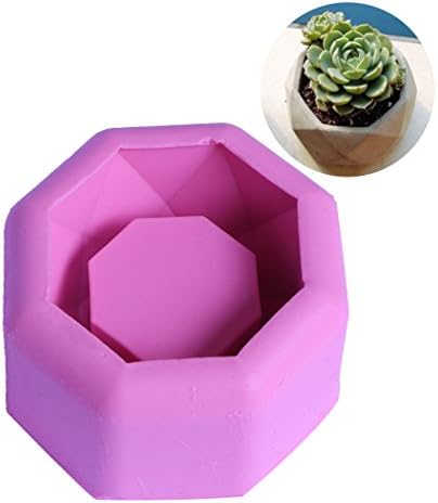 DIY Flower Pot Silicone Rubber Molds Handmade Craft Mold Candle Succulent Plants Planter Vase Ashtray Mould Tool (Geometric Polygonal)