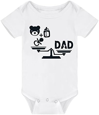 Ammengbei Baby Boys Girls Rompers Dad Scales Funny Summer Bodysuit (3-6M, White)