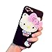BONTOUJOUR Super Lovely iPhone 7 Plus/iPhone 8 Plus Case, Creative Multifunction Cartoon Soft TPU Phone Case with Hello Kitty Cat Flower Mirror on Back + Lanyard - Hello Kitty Black