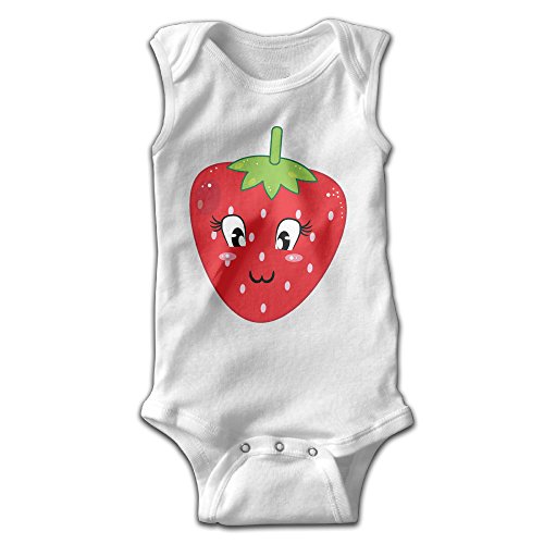 EVPOPC LVMI Cute Cartoon Strawberry Girl Boy Clothing Sleeveless Romper Bodysuit Jumpsuit Baby Clothes Outfits White