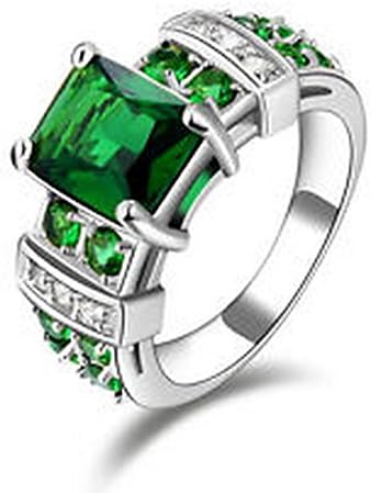 YD Jewels - Hot Jewery Size 6 ring Wedding Men&amp;Women Green Emerald Gold Filled case