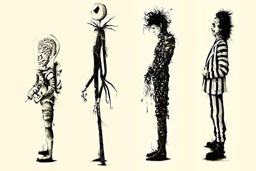 Amazon Com Tomorrow Sunny Tim Burton Movie Beetlejuice Edward Scissorhands Movie Poster Fabric Silk Poster Print Great Pictures Art Silk Poster 24x36inch Posters Prints