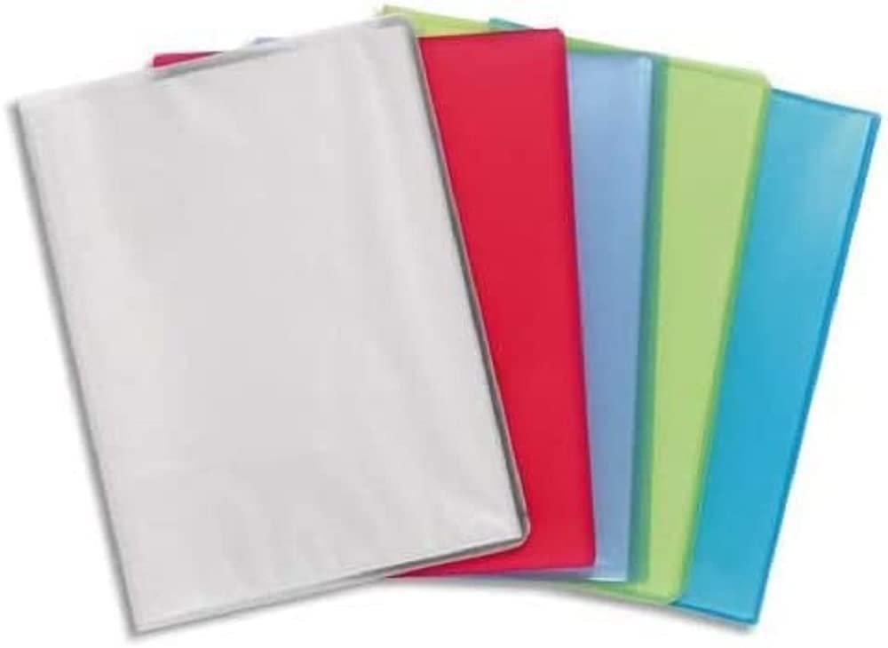 Exacompta - Ref 85469E - Translucent Semi-Rigid PP Display Book - Suitable for A4 Documents, Lightweight, 40 Pockets, 80 Viewing Pages - Assorted Cover Colours (Pack of 12)
