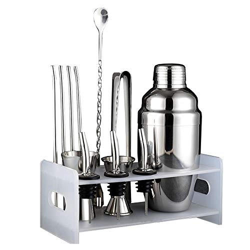 304 Premium 13-teiliges Cocktail-Set mit Manhattan Cocktail Shaker, Messlatte, verdrehter Bar-Löffel, Sieb, Muddler Ice…