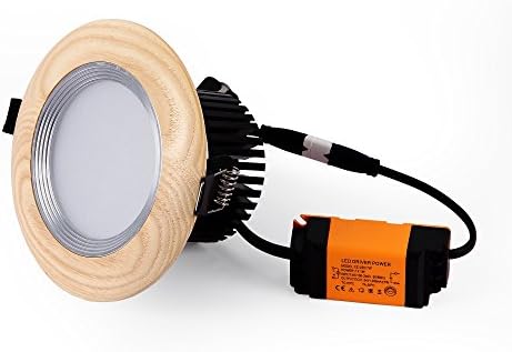 LED Downlight Recessed Retrofit Baffle Ceiling Lighting Fixture Kit,Low Profile Small Round Real Wooden Downlighters with Driver,7W(50W Equivalent),3000K Warm White Lightify,600LM,CRI>85