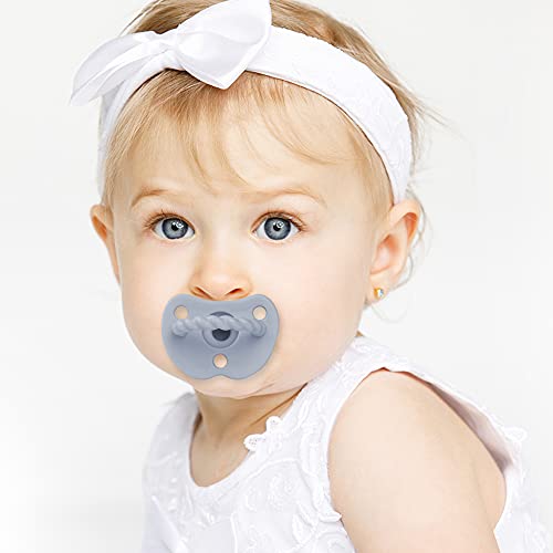 Newborn Baby Silicone Pacifier Set, with Folding Handle and Three Air