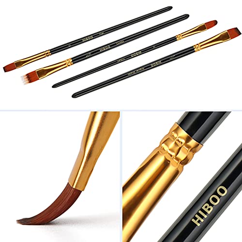 HIBOO Art Paintbrush Set-15 Different Sizes of Professionals PaintBrushes Wood Handles with Oil-Sealing Technique for Watercolor Acrylic Oil , Face and Nails Painting