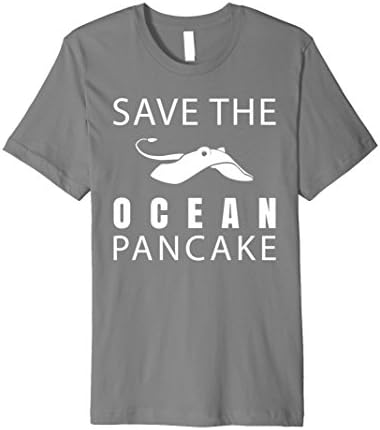 Mens Save The Ocean Pancake Manta Ray T-Shirt XL Slate
