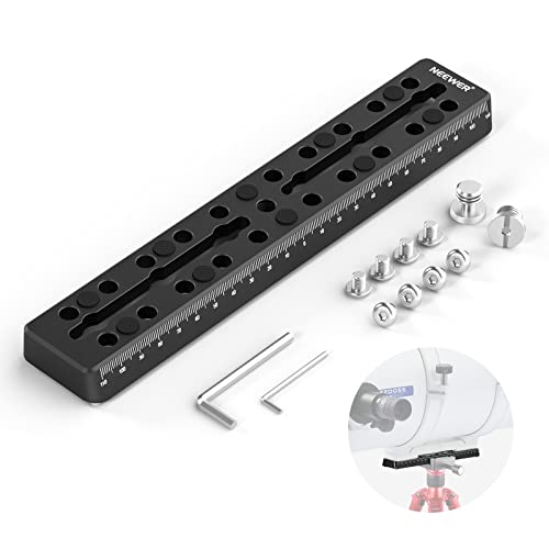 NEEWER 230mm レールバー ビクセン規格 アリガタプレート 金属製 M6 1/4インチ/3/8インチカメラネジ対応 QR003