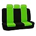 FH Group Car Seat Covers Rear Solid Bench Car Seat Cover Flat Cloth Green Black Full Set Seat Covers Universal Fit Car Seat Protector for Vans Car Truck and SUV Interior Accessories Van Seat Covers